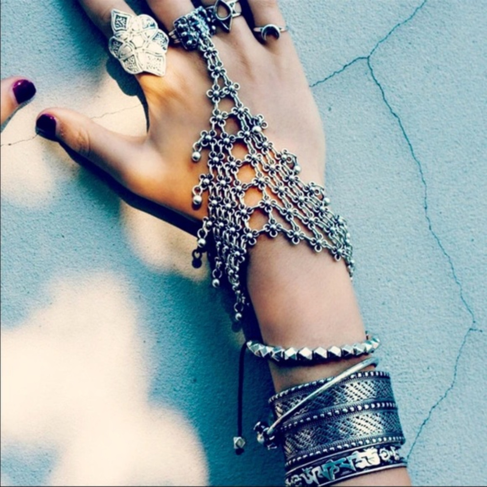 Vintage Silver Boho Turkish Foot Wedding Sandals - Picture 4 of 5