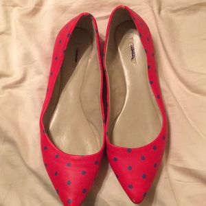 J Crew red and blue polka dot shoes size 7