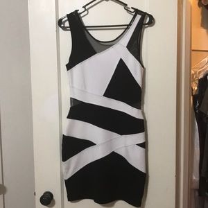 Bebe Black and White Dress