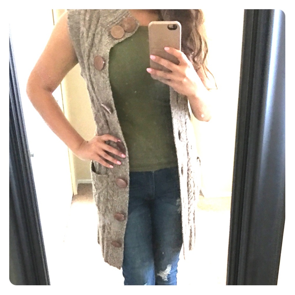 Beige Kenzie faux fur duster vest