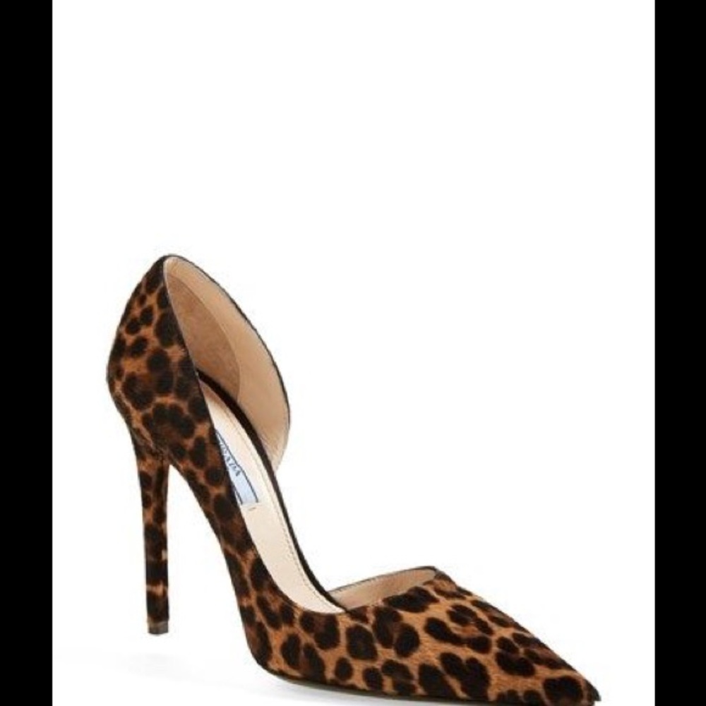 🎁🎉SOLD!🎉🎁 Prada Leopard Half D'Orsay Pumps