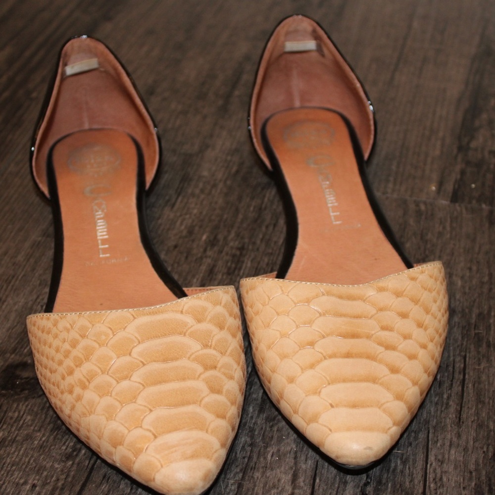 Jeffrey Campbell Nude snakeskin flats
