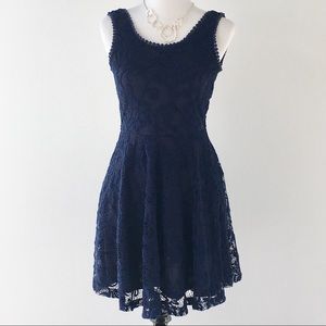 Dark Blue w/Lace Dress