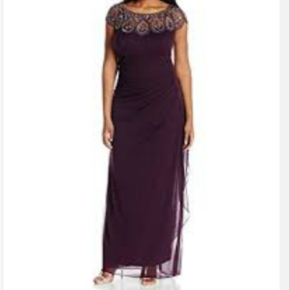 Plum beaded gown
