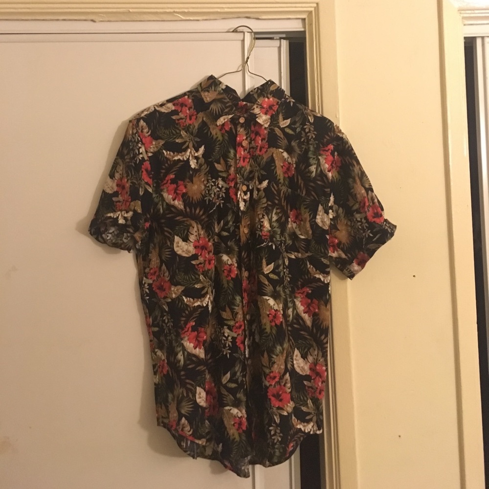 Black Floral Hawaiian Shirt