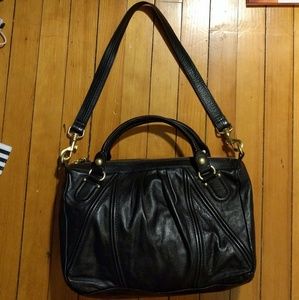 Juicy Couture Black Leather Top Handle Satchel