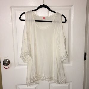 White cut out top