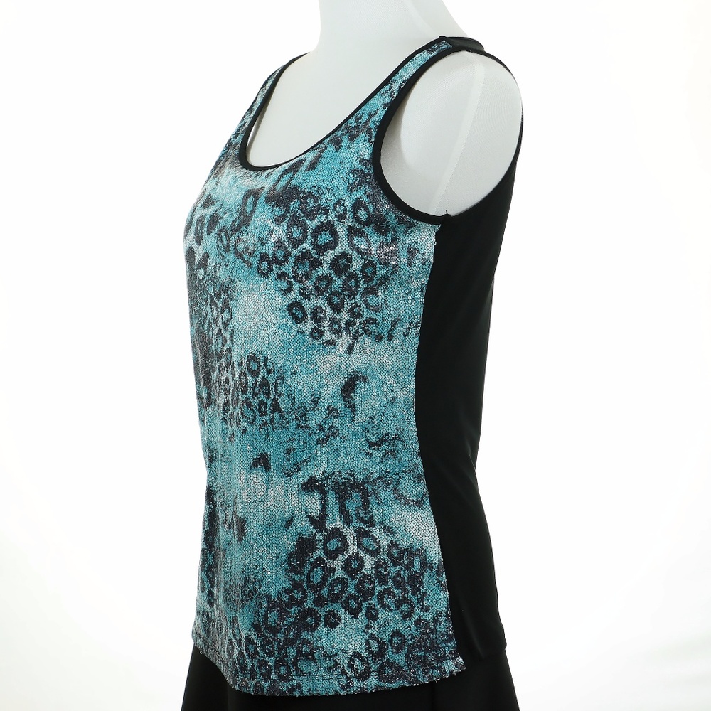 STYLE & CO Sequin Animal Blue Scoop:  SP - Picture 2 of 8