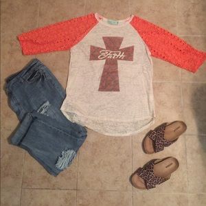 Boutique style Baseball tee