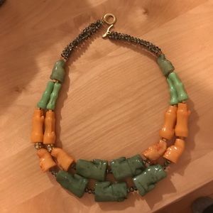 Hematite crystal, beaded necklace