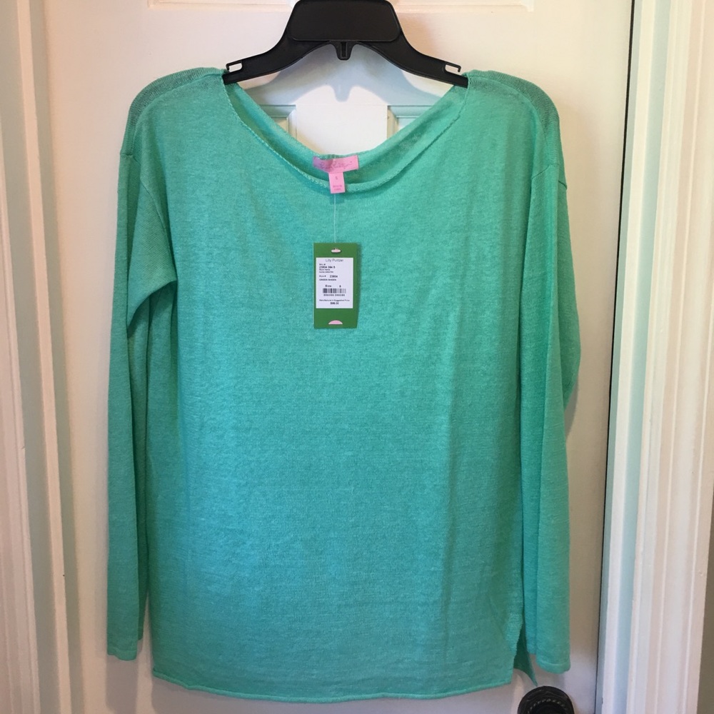 NWT Lilly Green Sheen sweater size S