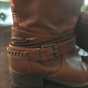 Brown knee high boots