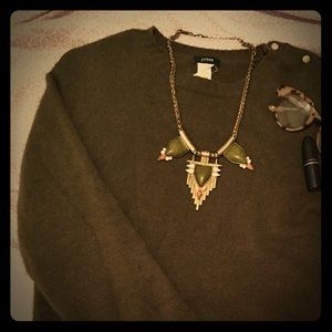 J.Crew Olive Cashmere blend Sweater