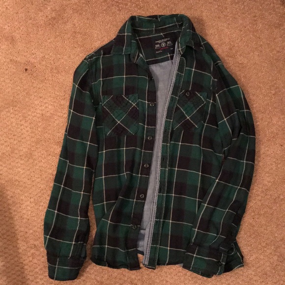 Green & navy flannel - Picture 1 of 1