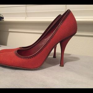 Yves Saint Laurent canvas pumps 38 terracota color