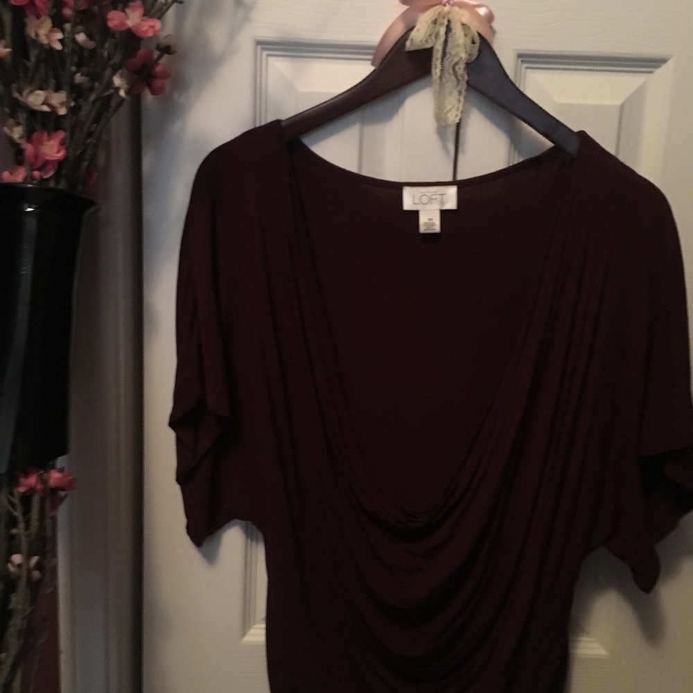 Ann Taylor Loft: dark purple polyester top