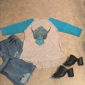 Boutique style Baseball tee