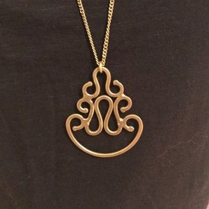 Brass pendant / abstract design necklace