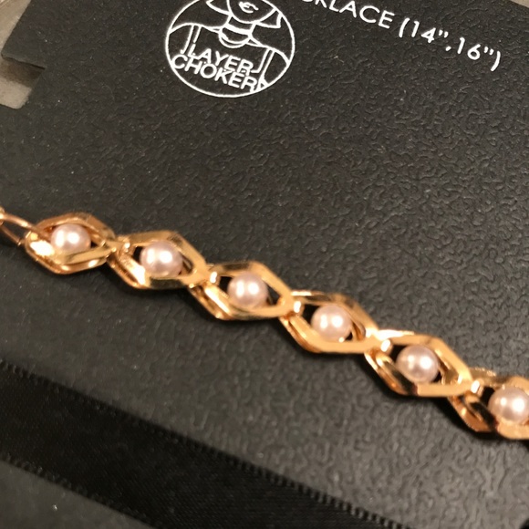 Two Pack Choker - Black Satin - Gold Pearl/Black - Picture 2 of 6