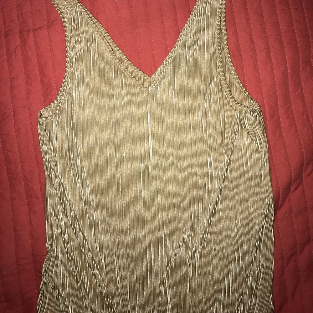 NY&C Gold Pleated Blouse