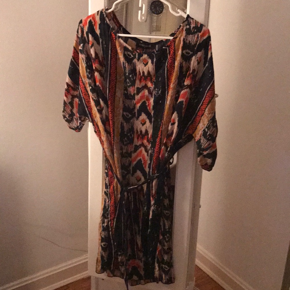 Fashion2Figure Aztec Slit Sleeves Shirt Dress