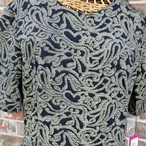 Black & Gold Fitted Skater Style Short Dress BNWT