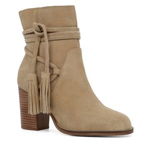 ALDO TASSEL BLOCK HEEL SUEDE BOOTS