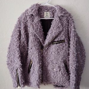 UNIF x UO Furry Moto Coat