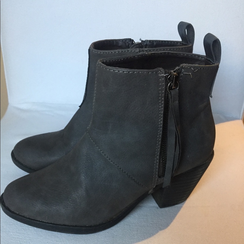 Gray ankle boots