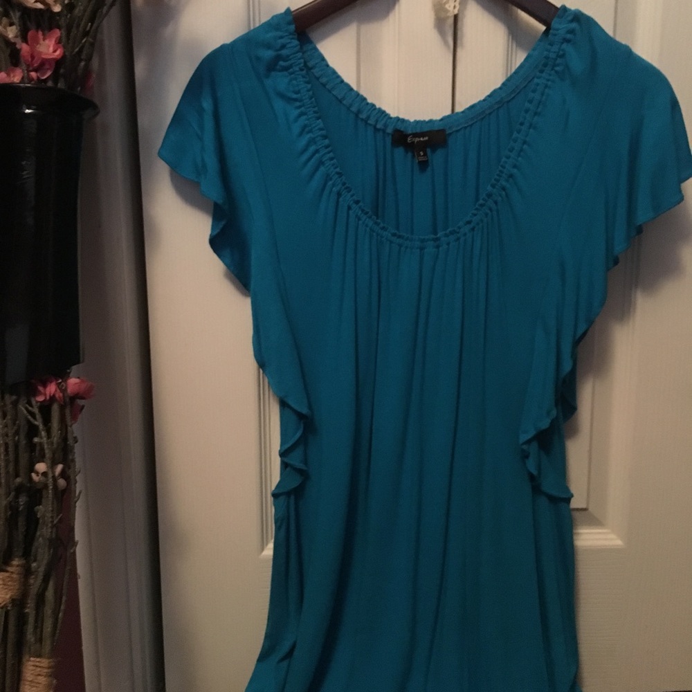 Express: turquoise long blouse
