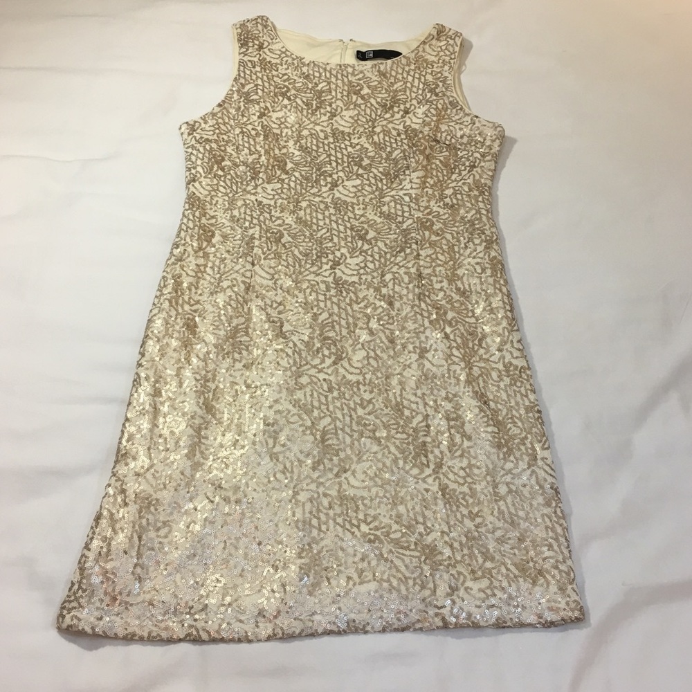 Gold sequin cocktail dress