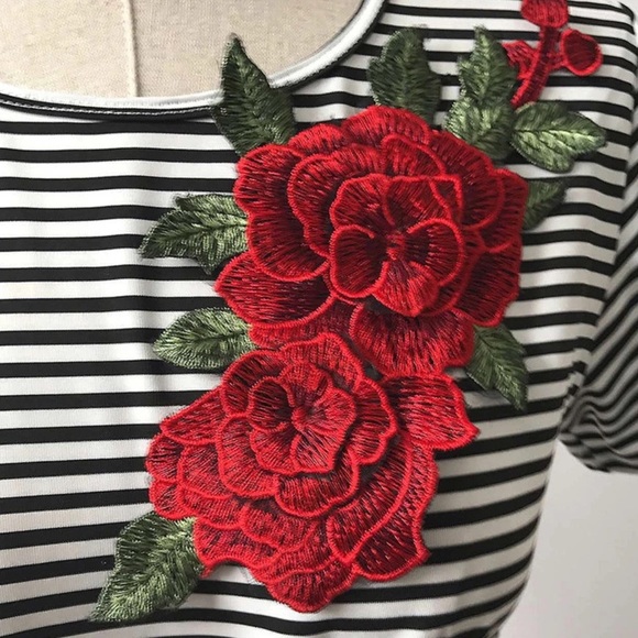 Rose Embroidered Tee - Picture 2 of 6