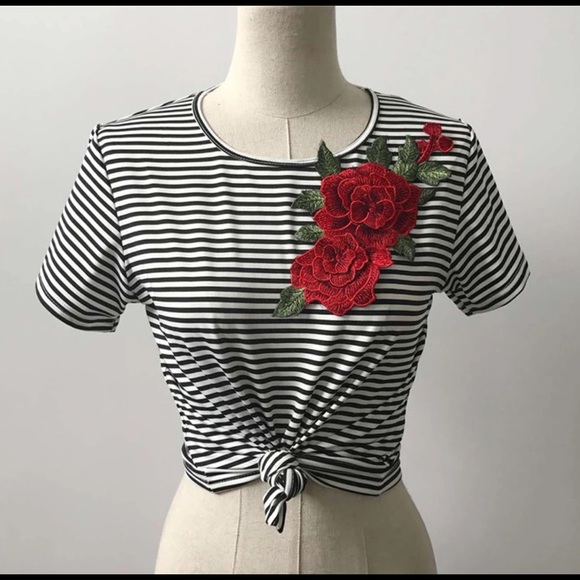 Rose Embroidered Tee - Picture 4 of 6