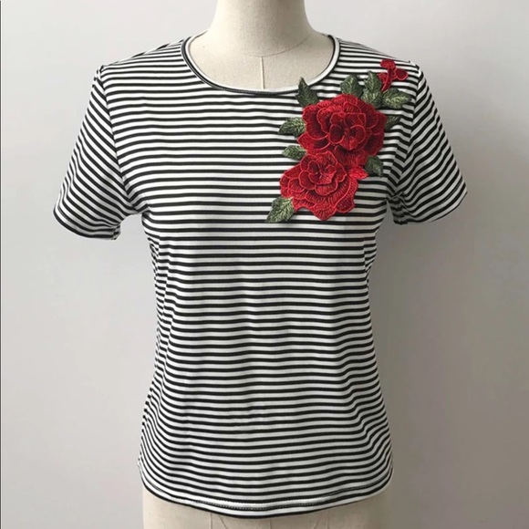 Rose Embroidered Tee - Picture 5 of 6