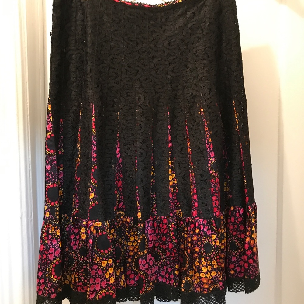 Free people lace and silk skirt