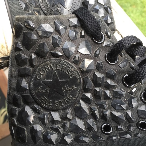 Black Converse with Gem Detailing - Picture 3 of 4