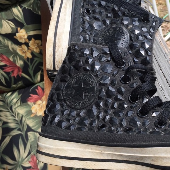 Black Converse with Gem Detailing - Picture 4 of 4