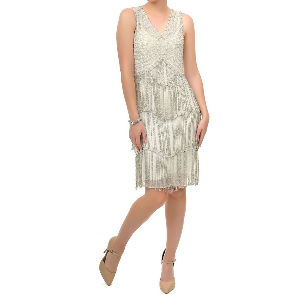 SOLD OUT Unique Vintage Bead Fringe Flapper Dress