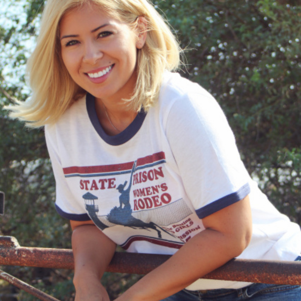 State Prison Women's Rodeo Ringer Tee VTG Inspired