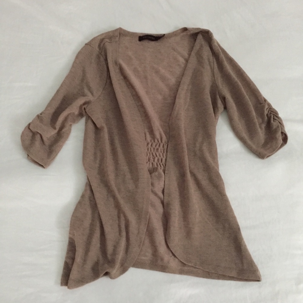 The Limited Camel Three-Quarter Sleeve Cardigan