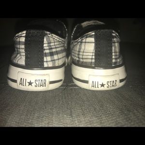 Black and white plaid converse. Double Velcro