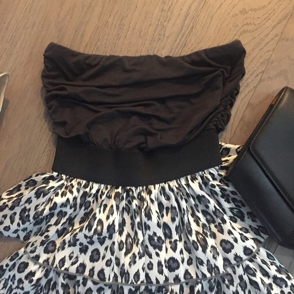 Strapless Leopard Print Dress - Picture 2 of 4