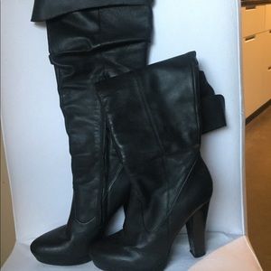 Black knee high boots