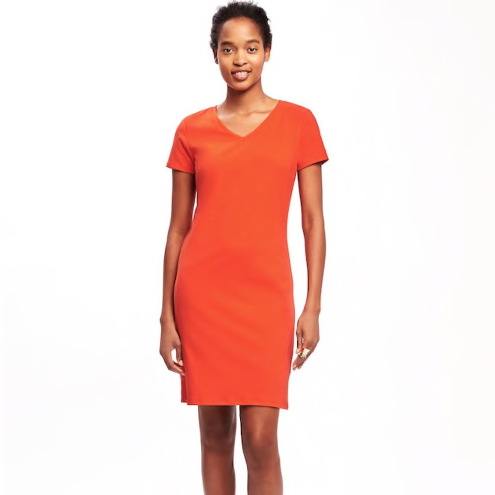 Fitted V Neck T-shirt Dress NWOT
