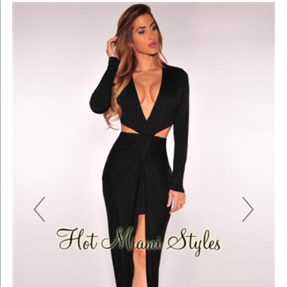 Black drape dress