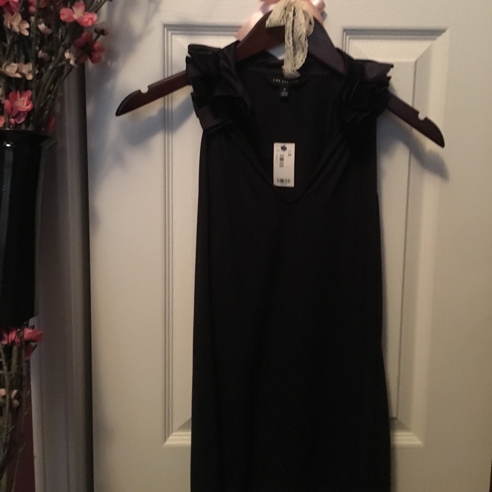 Limited: navy blouse with silk fringe detail