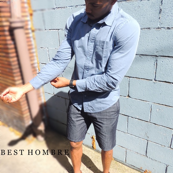 Stretch “jean” Shorts - Chambray - Picture 6 of 8