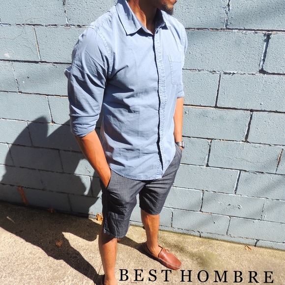 Stretch “jean” Shorts - Chambray - Picture 7 of 8