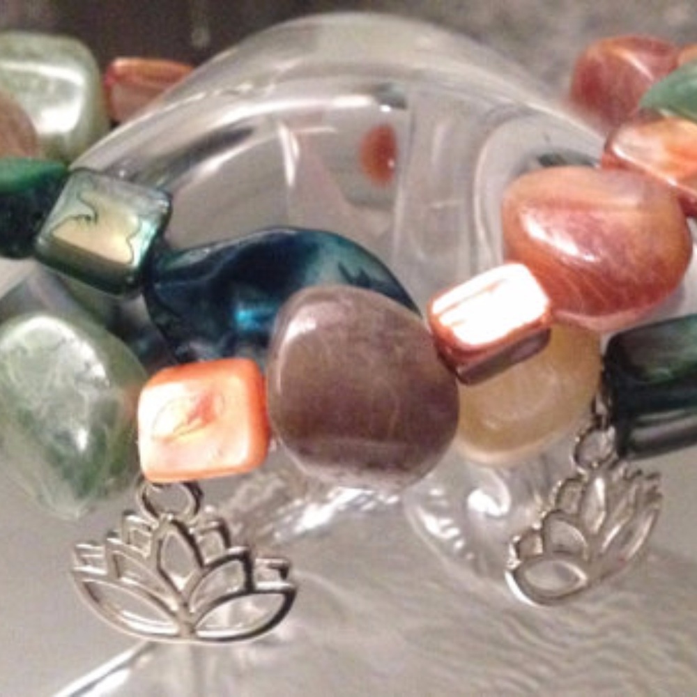 Triple Lotus Stacking Bracelets