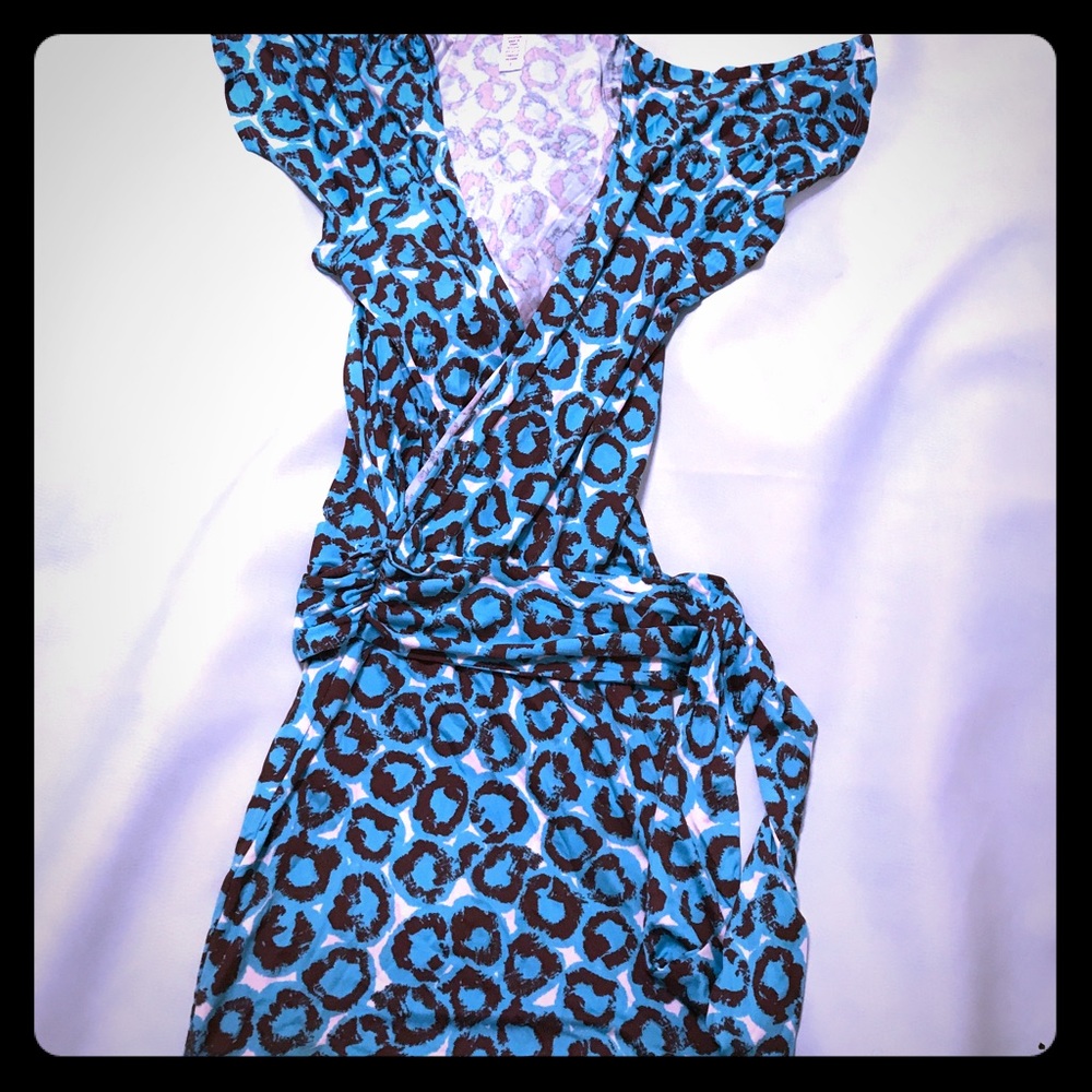 DVF turquoise Haley wrap dress